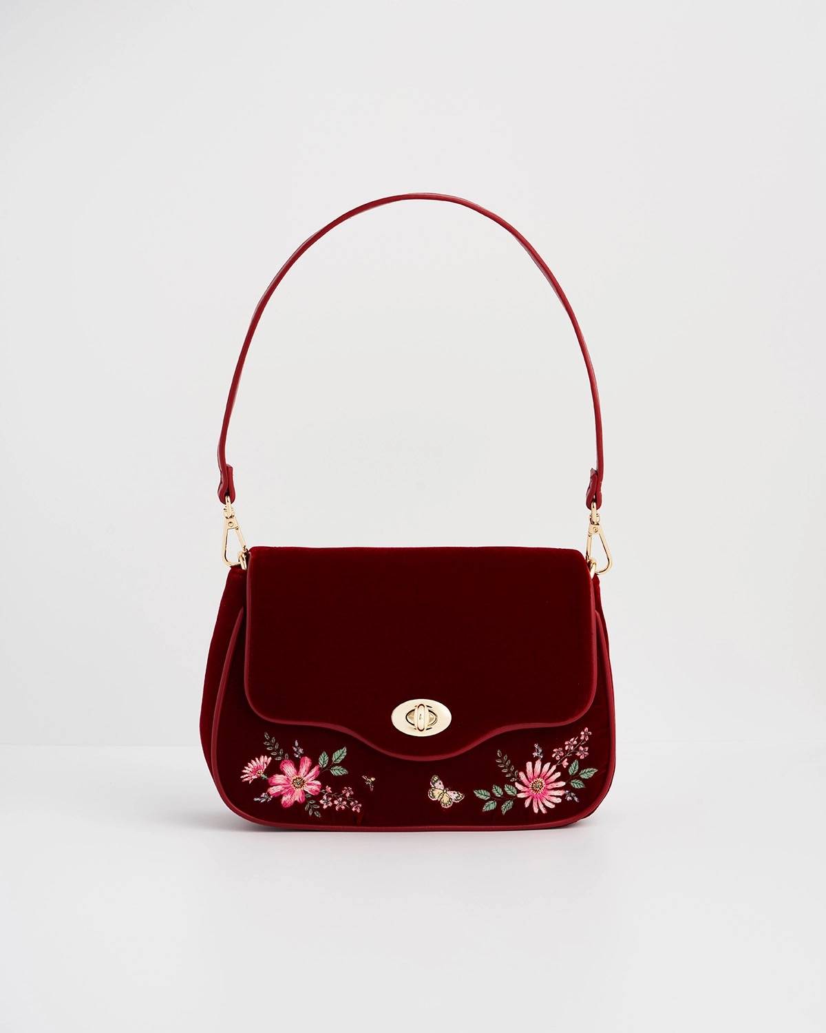 Borsa Floreale Bordeaux