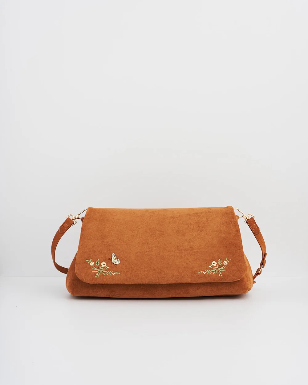 Borsa Floral Suede