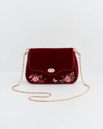 Borsa Floreale Bordeaux - immagine 4